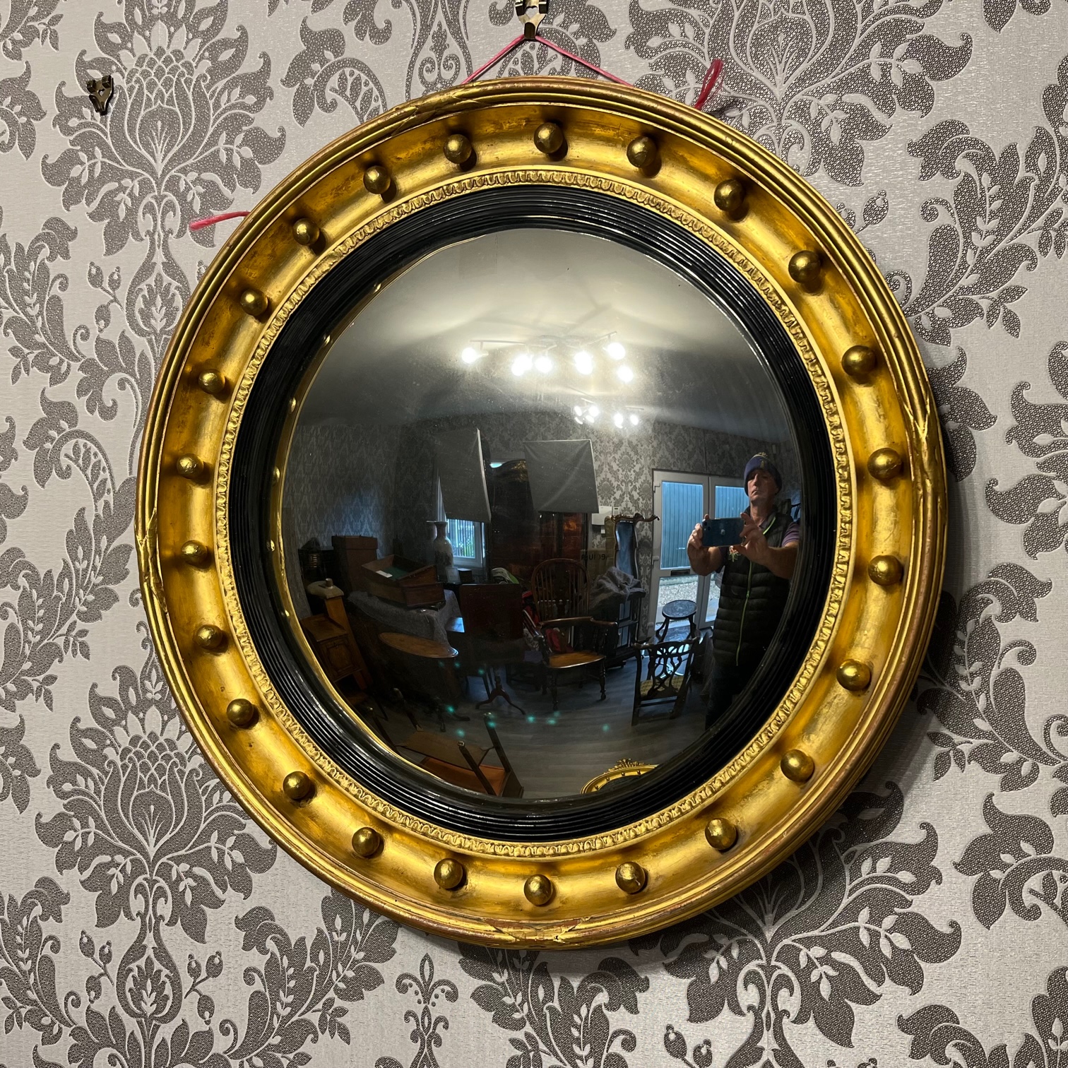 A 19th Century antique circular convex mirror - Christian Davies Antiques